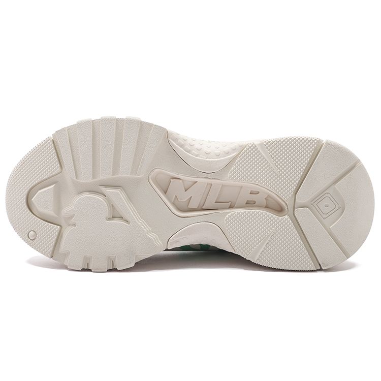 MLB Big Ball Chunky Planet Casual Thick Sole Shock Absorbing Non-Slip Wear-Resistant Low-Top Dad Shoes Unisex Sneaker White Green 3ASHCD32N-50MTL
