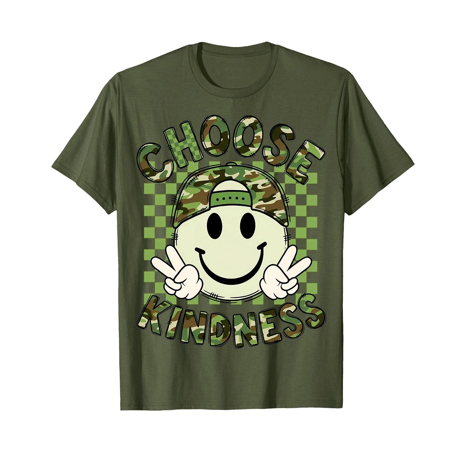 Choose Kindness Camo Be Kind Inspirational Kids Boy Positive T-Shirt S