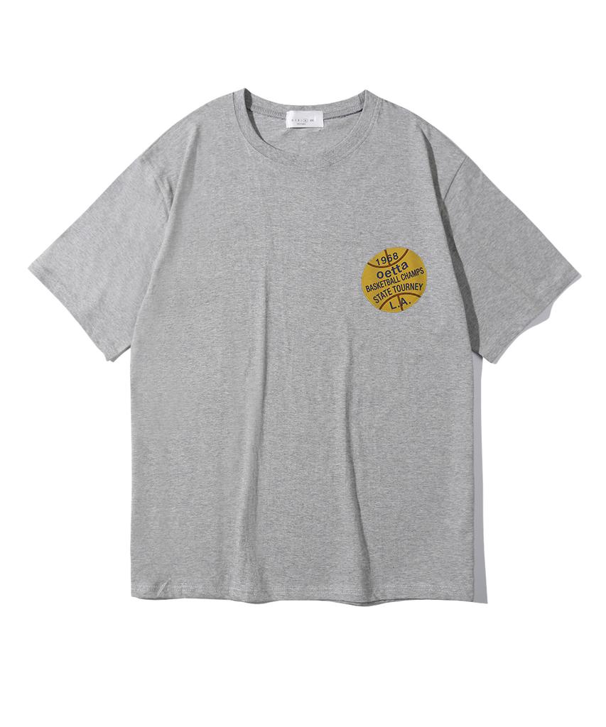 Oeta Basketball Logo Double Cotton Oversized Short Sleeve T-Shirt Ots26007(10 Colors) (Type A)