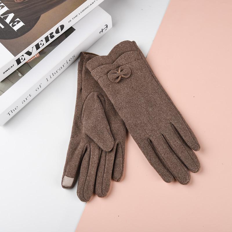 Nowe Damskie Rękawiczki z Futra Królika z Ekranem Dotykowym: Styl koreański Jazda na rowerze i jazda samochodem, Urocze podszycie z polaru na zimną pogodę
