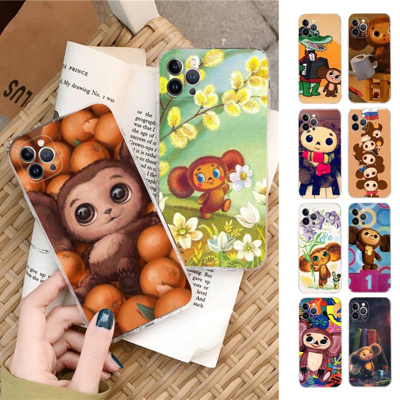 Cheburashka Handyhülle Silikon Weich für iphone 14 13 12 11 Pro Mini XS MAX 8 7 6 Plus X XS XR Hülle