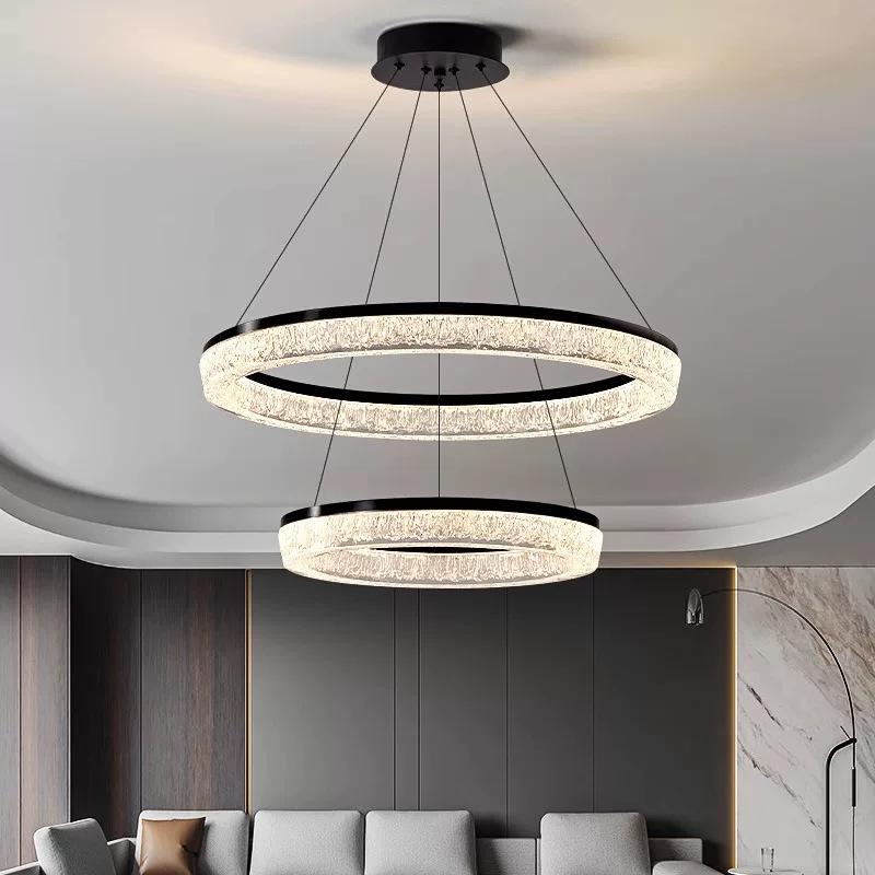 Light Luxury Italian Modern Chandelier - Grand Round Ring Nordic Lighting Fixture for Living Room or Hall