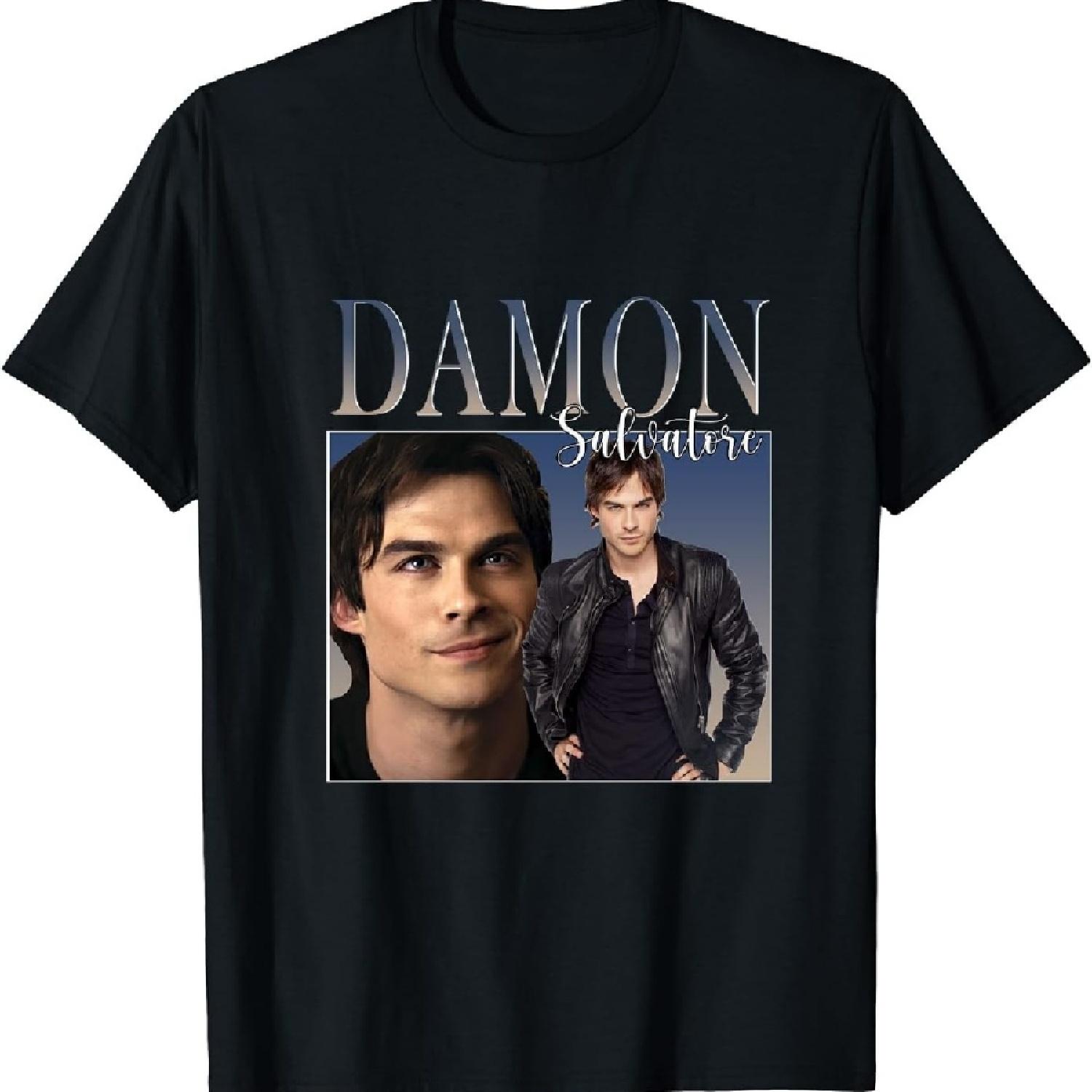 

Gwdqone Gift for Fan Unisex Man Women Damon O-Neck Tee Shirt Black XXXXXL чёрный