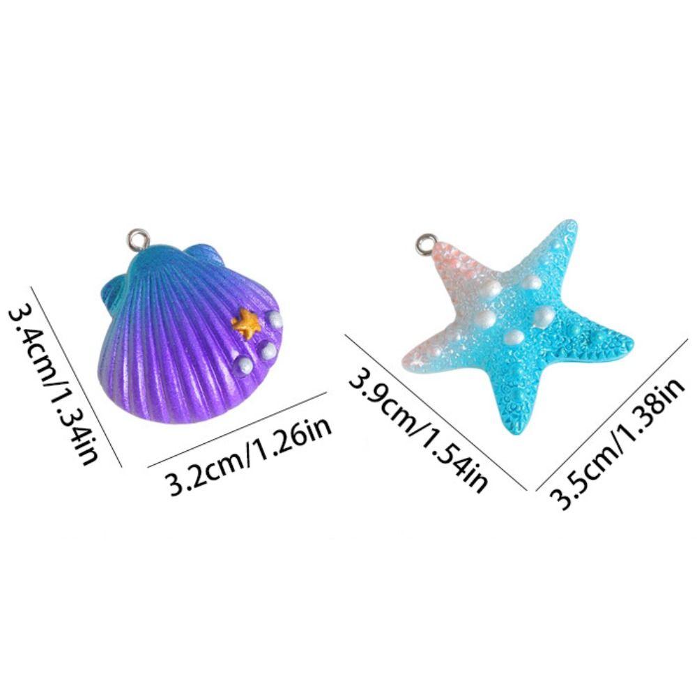 Pearl Simulated Sea Shell Gradient Color DIY Jewelry Accessory Resin Starfish  Jewelry Making