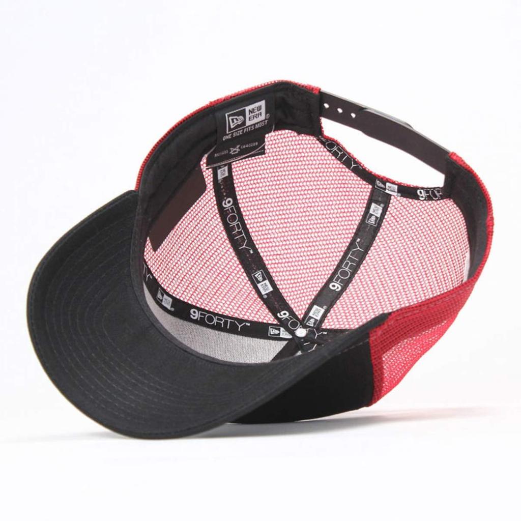 New Era 9FORTY Mesh-Kappe, Schwarz/Scharlachrot, Einheitsgröße (Einstellbar)