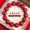 Lingxi Cinnabar Crystal Sand Bracelet with Raw Stone 