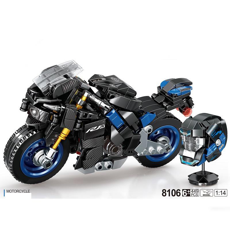 Pentru motocicletă tehnică Moto Vehicule de oraș Curse de mașini Campion de viteză Motocicletă Moc Model Blocuri de construcție Modele Cărămizi Jucării pentru copii