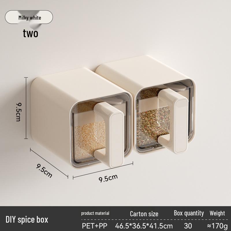 Wall-Mounted Moisture-Proof Kitchen Seasoning Storage Box and Rack