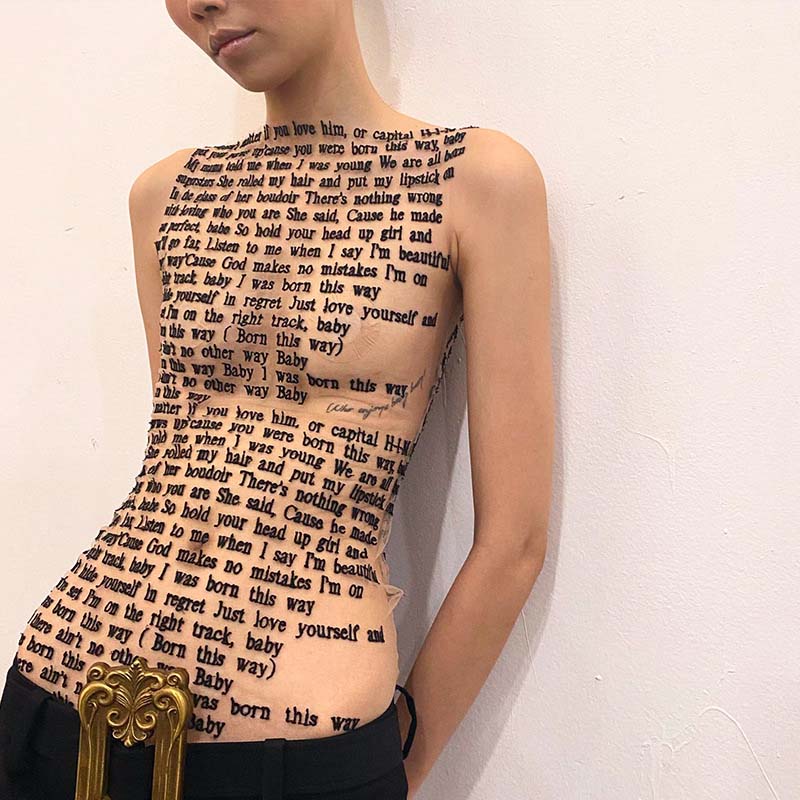 

Модный круглый воротник без рукавов майка сетка сексуальный артикул принт тонкий повседневный топ женская хипстерская одежда L телесный