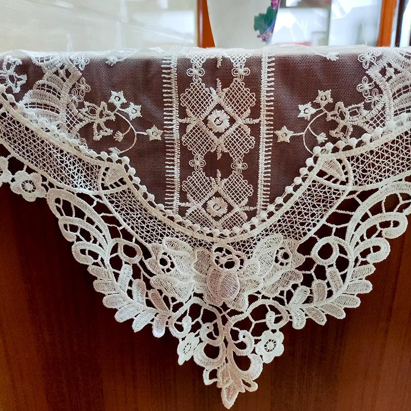 Embroidered Table Flag, Lace Embroidery, Polyester Hollow, Long Tablecloth Fabric, Simple Home Decoration, Coffee Table TV