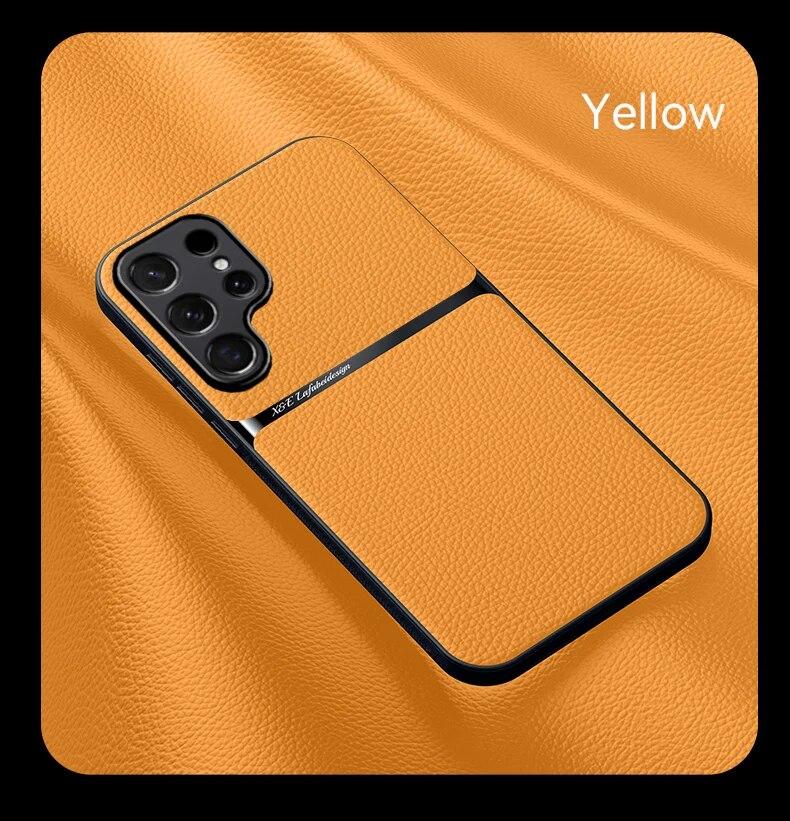 Leather Matte Case For Samsung S26 Ultra S25 Plus S22 S21 S20 S23 FE Funda For Samsung S25 Ultra S24 Magnetic Phone Cover