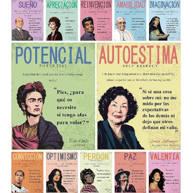 gisgfim Spanish English Hispanic Heritage Month Poster National Hispanic Heritage Month Decoration Motivational pirational Hispanic Quote Poster for