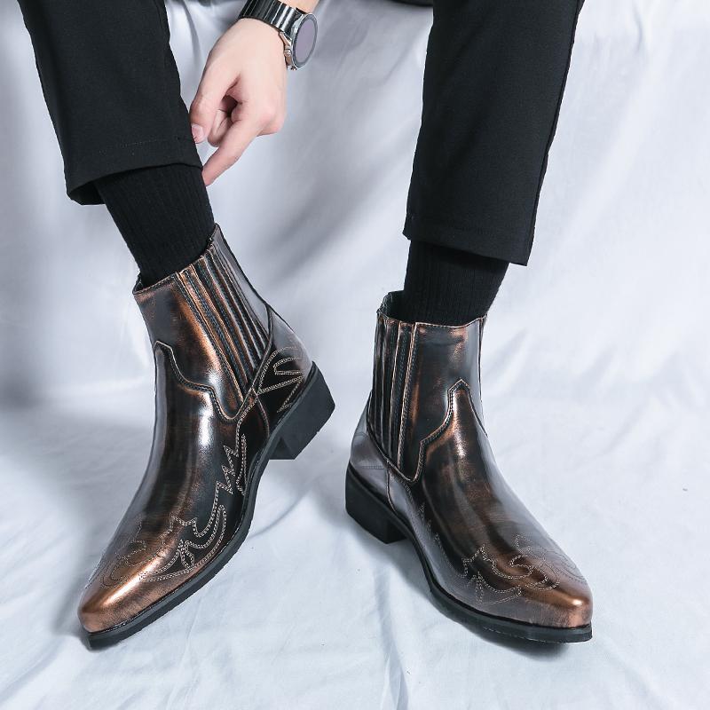 Golden Sapling Men Chelsea Boots Casual Shoes Fashion Ankle Boot Leisure Business Flat Men's Shoe Comfortable Party Brogue Flat