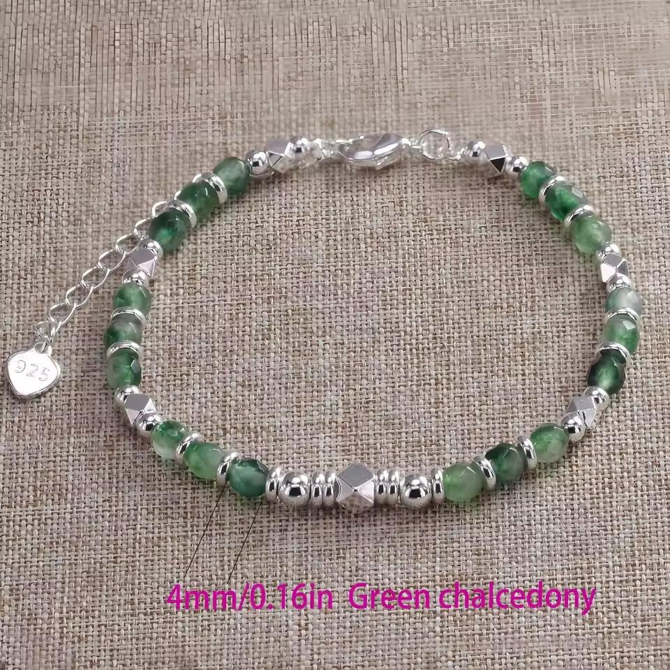VENTFILLE 925 Sterling Silver Bead Turquoise Agate Bracelet For Women Girl RetroVersatile Originality Jewelry Gift Dropshipping