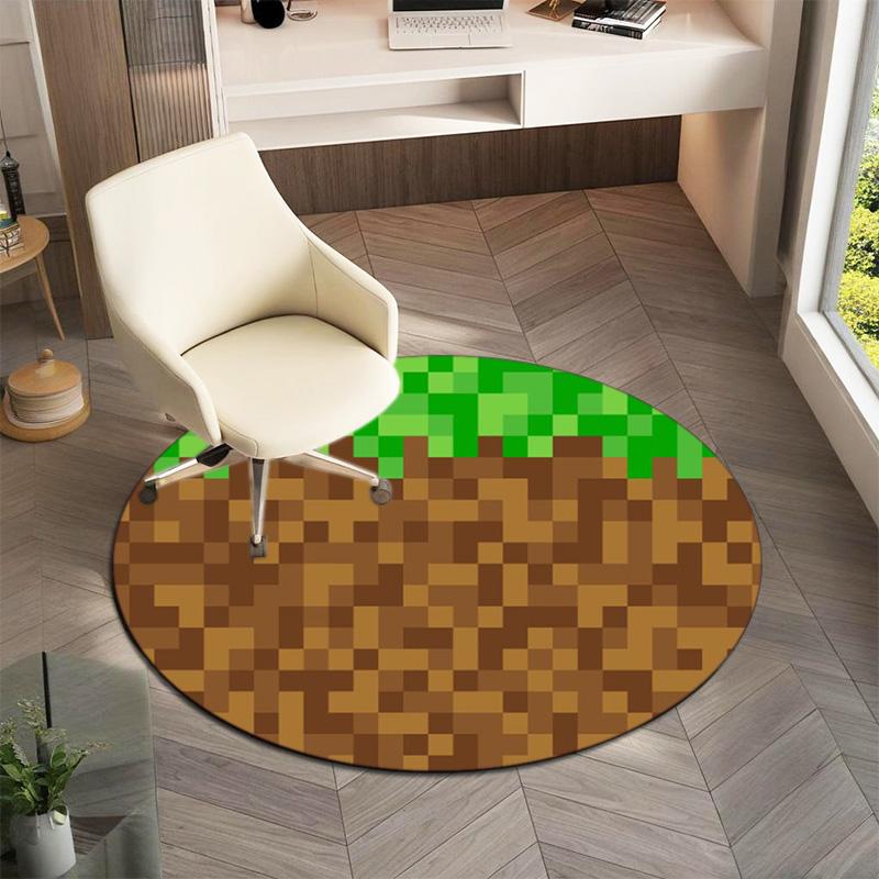 Sandbox Electronic Xbox Games Minecraft Circular Carpet Household Goods Decoration Anti Slip Home Table and Chair Mat Aisle Door Mat Carpet D11