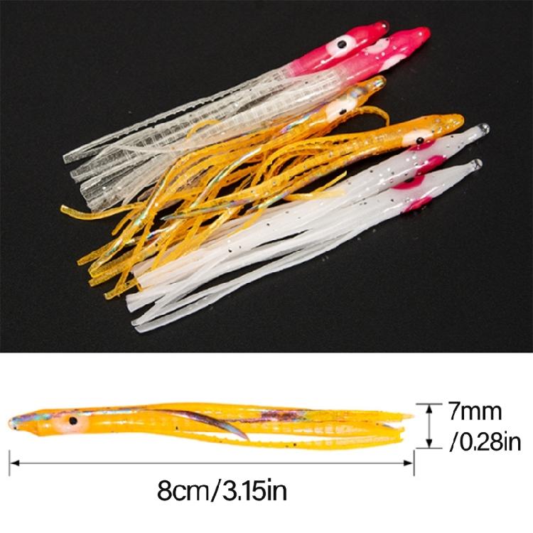 10Pcs 8cm Octopuses Soft Fishing Lure Octopuses Squid Soft Baits Skirted Squid Jigging Sea Fishing Baits Easy To Use