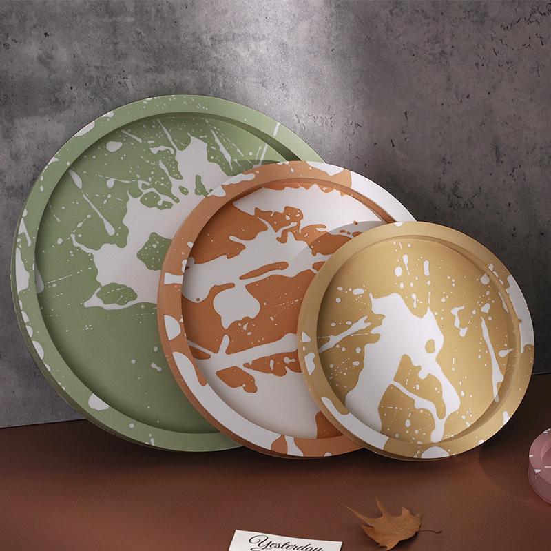 15-30cm Round Tray Concrete Silicone Mold Resin Dish Plate Making Molds DIY Jewelry Display Panel Plaster Storage Coaster Mould