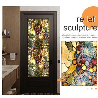 Raam Privacyfolie Statische Glas-in-lood Hechtingen Verwijderbare PVC Decoratieve Raamfolie voor Thuis Keuken Woonkamer Slaapkamer