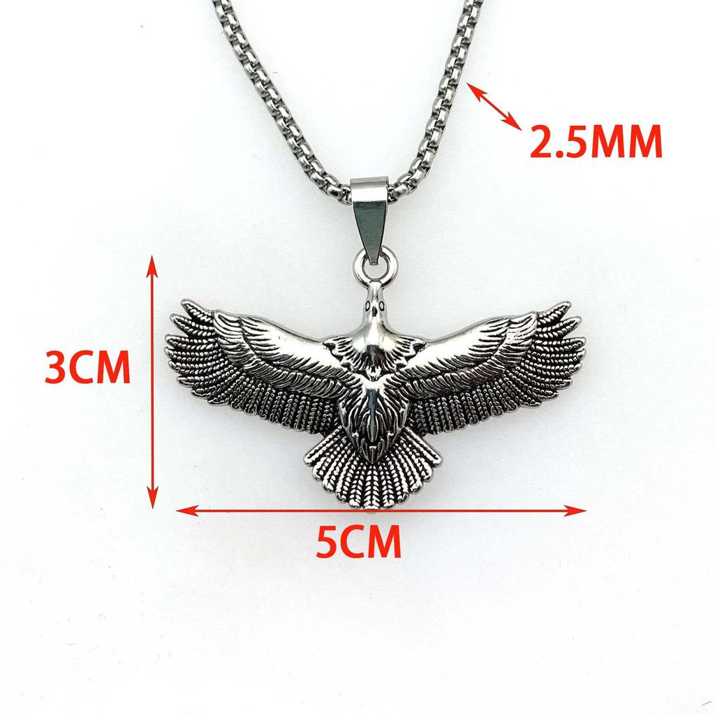 Retro Ethnic Eagle Feather Pendant Necklace for Men & Women - Trendy Stainless Steel Accessory