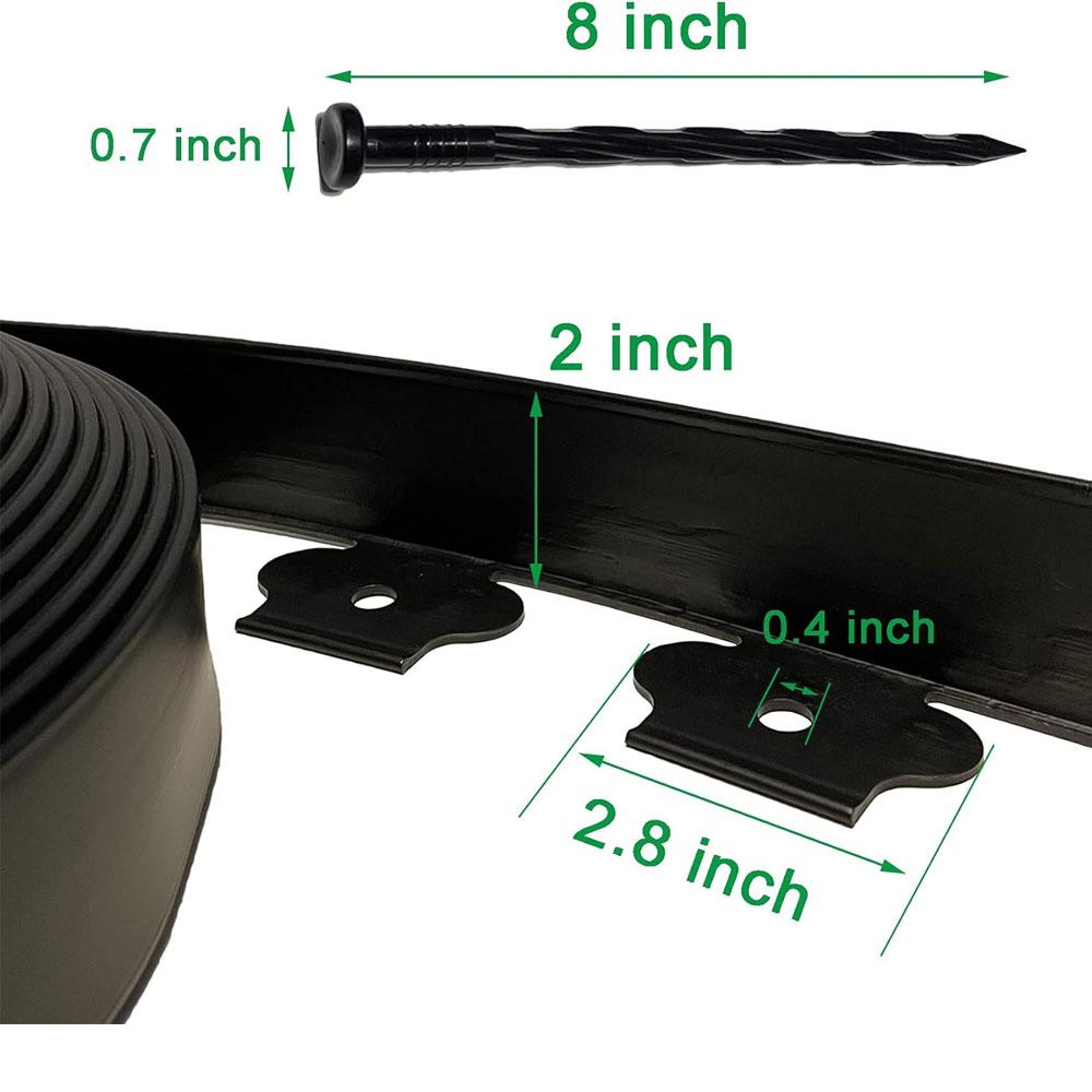 5M Fixed Garden Barrier Lawn Grass Plastic Edging Border Landscape Edging Garden Edge Kit With 15 Anchoring Spikes Easy Install