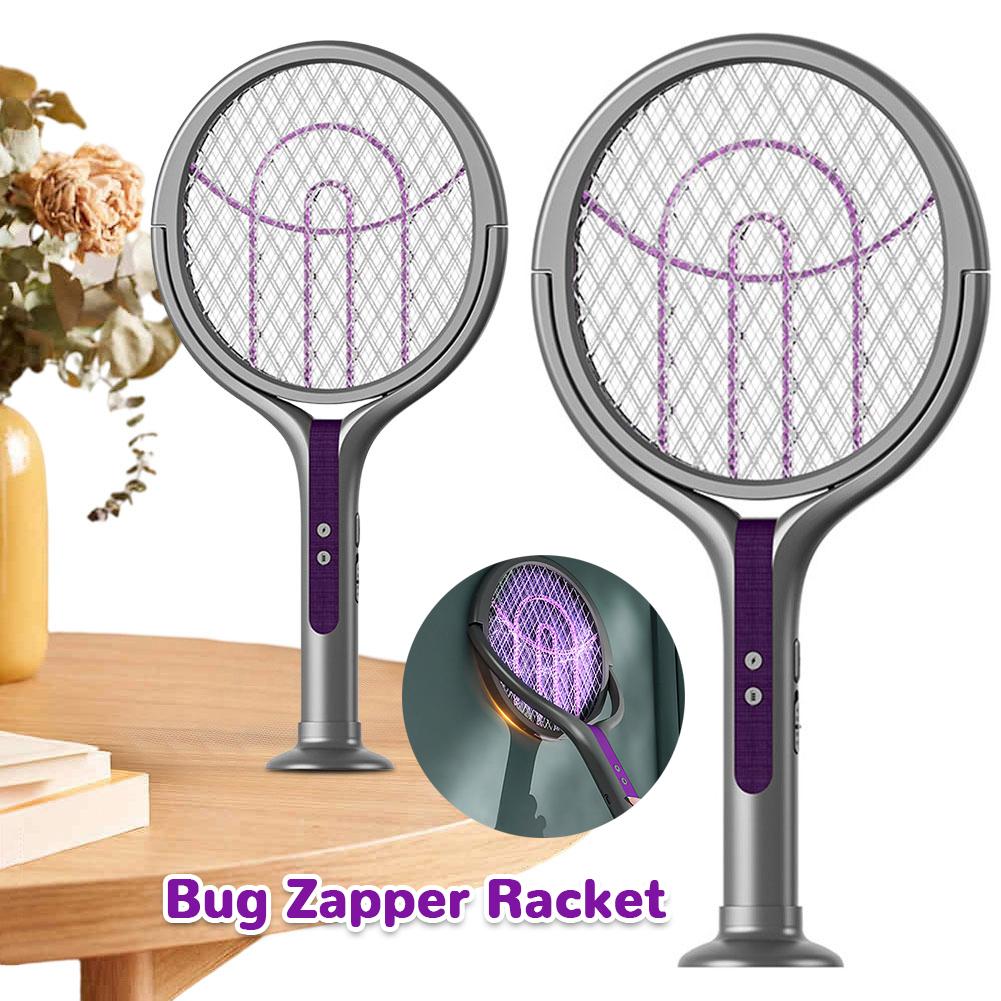 Rotating Head Electric Fly Swatter Rechargeable Mosquito Swatter Fly Killer and Mosquito Trap Lamp for Indoor and Outdoor