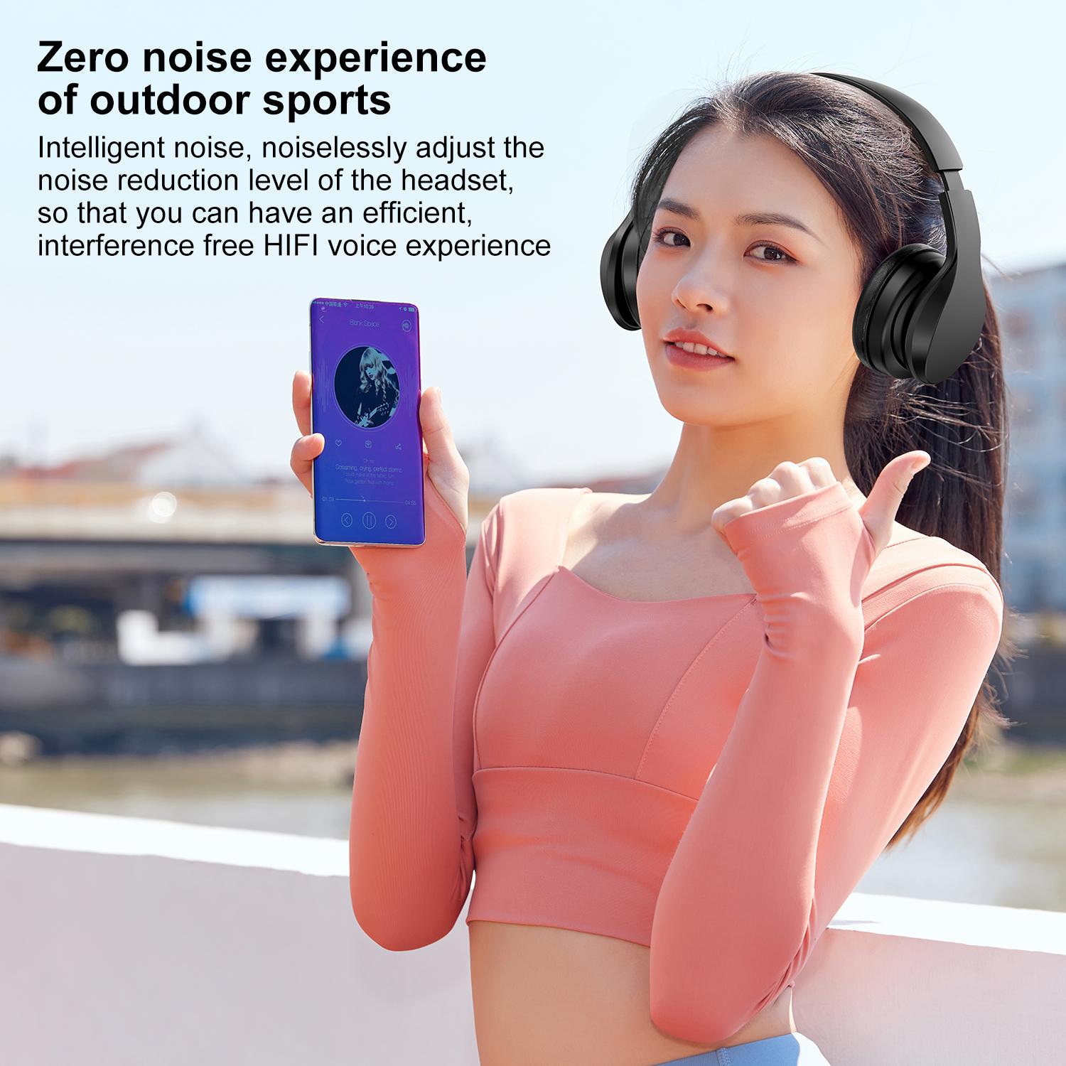 

OY712 Over-ear Wireless Bluetooth-compatible Headset Built-in Microphone Gaming Music Headphone A