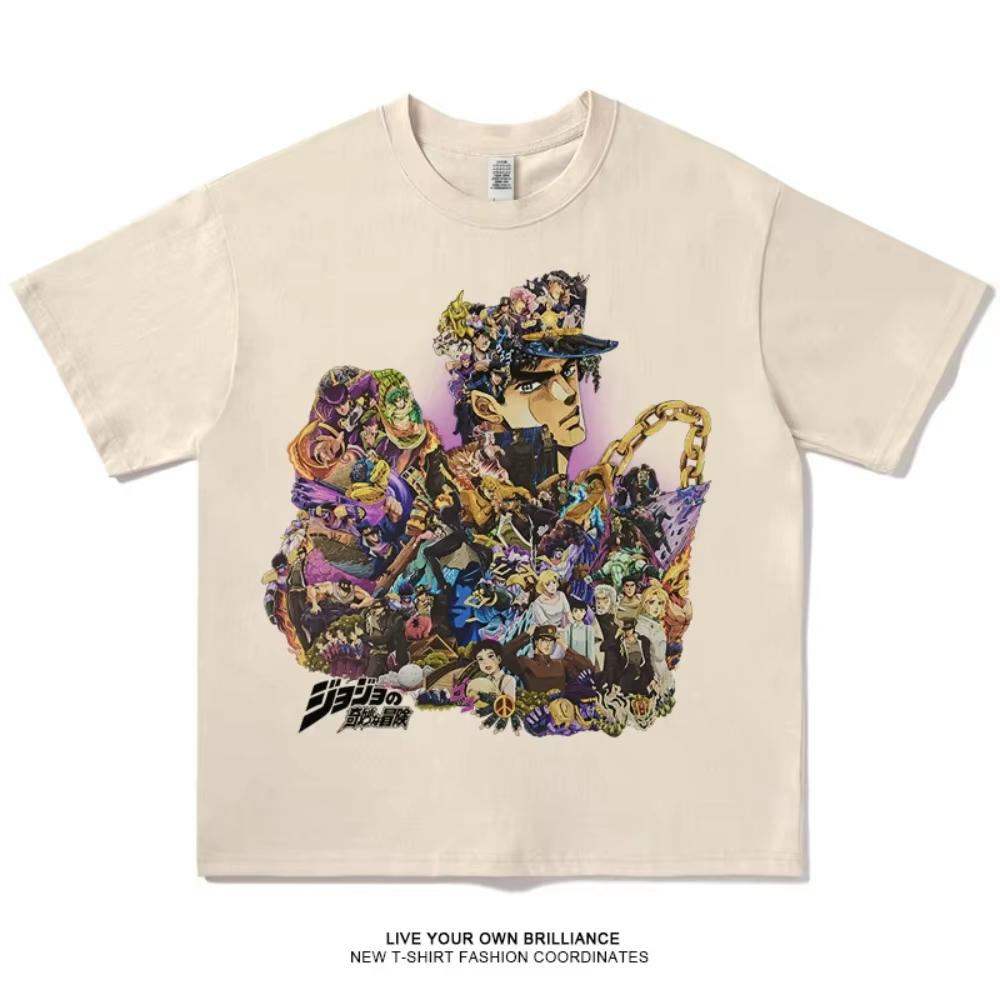 Unisex 2026 Summer JoJo's Bizarre Adventure Jotaro Kujo And Characters Manga Graphic Oversized Y2K Streetwear T-shirt
