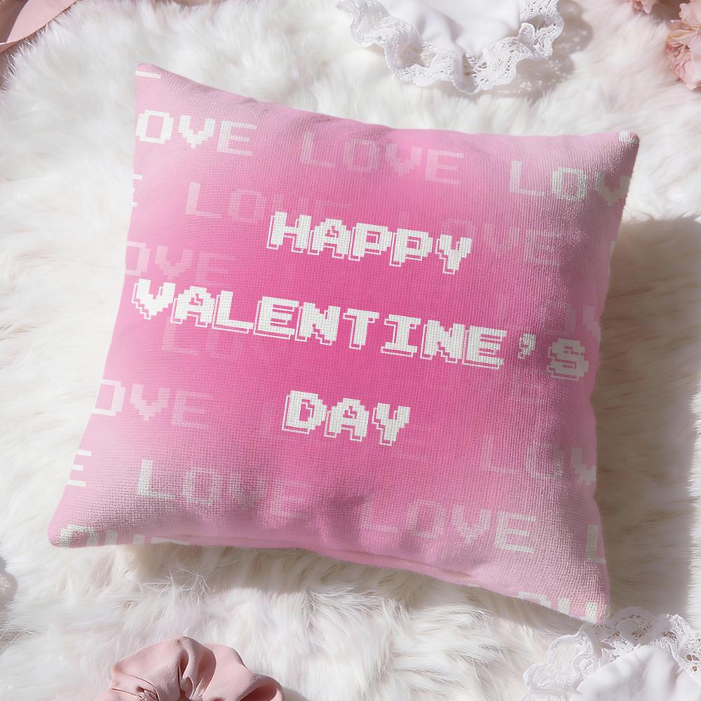 Cute Valentines Day Cushion Cover Premium Comfort Reversible Pillow Cove -Two In One Design for Any Room & Car Interior