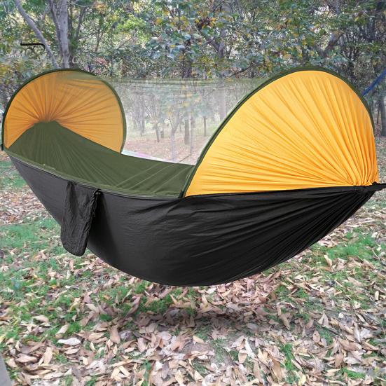 Outdoor Hammock Strong Load-bearing Solid Straps Easy Installation Auto Opening Anti-Mosquito Net Portable Swing with Anti-mosquito Camping Equipment