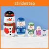 Snowman Wooden Matryoshka Doll Set Cartoon Home Decoration Christmas Toy Gifts
