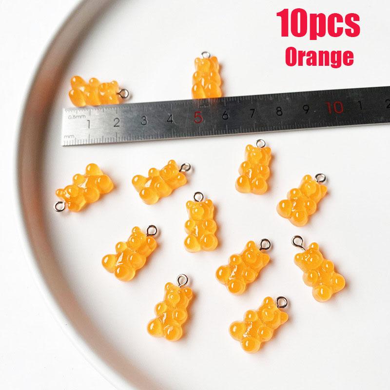 10/50 Stück Bunte Gummibärchen Anhänger Charms für Halskette Armband DIY Ohrringe Schmuck Bären Valentinstagsgeschenk 2,1*1,1cm