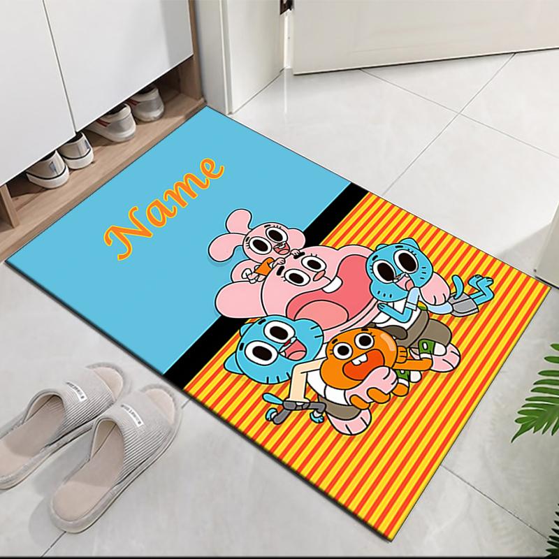 Benutzerdefinierter Name Der Erstaunliche Welt von Gumball Bedruckter Teppich, für Bürostuhl Wohnzimmer Schlafzimmer Küchenraum Dekor Geschenke.
