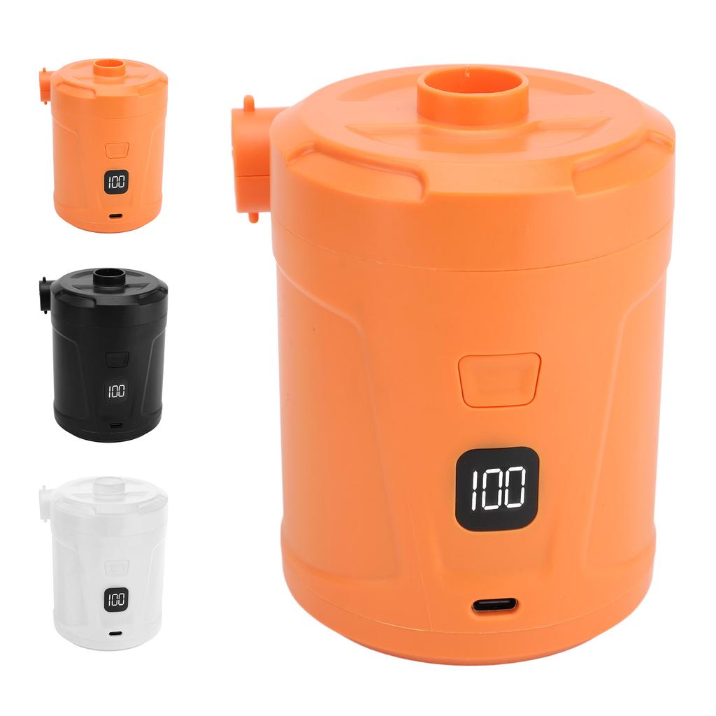 Pompă electrică de aer cu 4 duze Gonflabil 5200mAh Reîncărcabilă USB Afișaj LED Portabil Umflare anvelope
