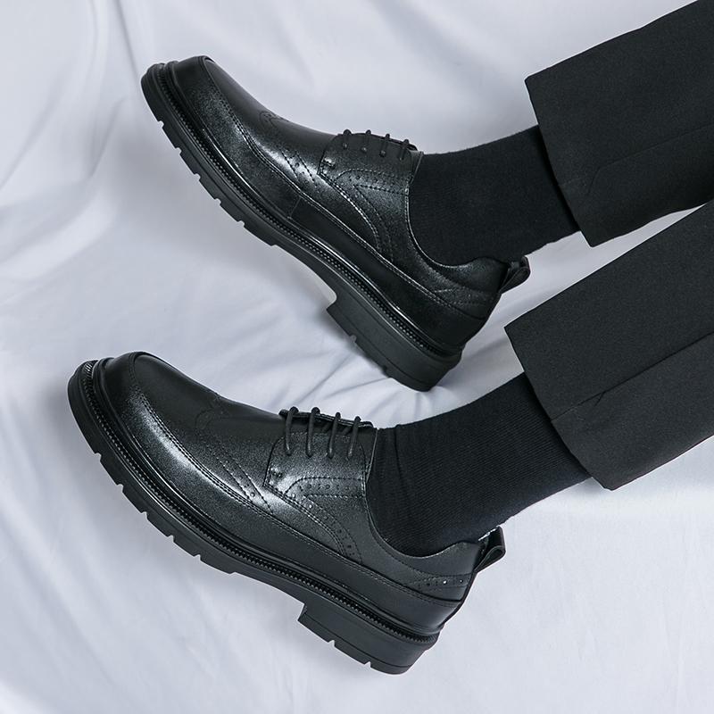 Luxury Derby Genuine Leather Men Shoes Classy Lace Up Dress Shoes Men Busines Office Casual Wedding Party Leather Shoes For Man