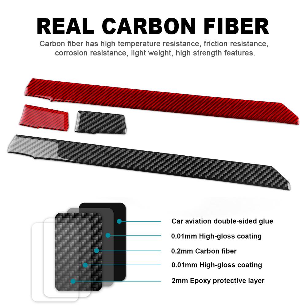 Real Soft Carbon Fiber Sticker For Toyota Corolla 2019 2020 2025 2025 2025 2025Co-pilot Strip Panel RHD LHD Interior Accessories