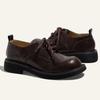 Fashion British Style Oxfords 2025 New Leather Round Toe Men's Shoes Casual Female Loafers Retro Comfortable Soft Mid Heels Women Shoes