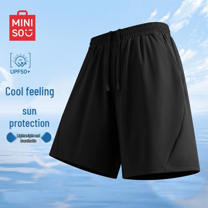 MINISO Men s Ice Silk Breathable Beach Shorts M чёрный