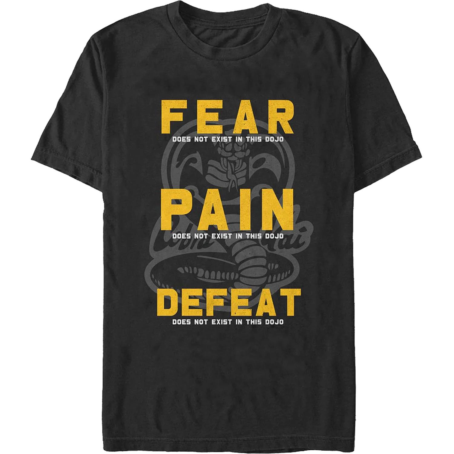 

Cobra Kai - Fear Pain Defeat Do Not Exist In This Dojo. Karate Movie Mens T-Shirt. Summer Cotton Short Sleeve O-Neck T Shirt ... S разноцветный