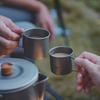 Boundless Voyage Titanium Mug Set, 120 ml and 180 ml, Folding Handles, with Storage Bag