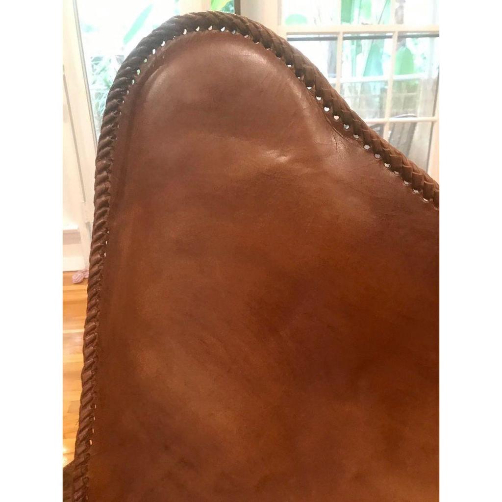 Mothers Day Gift Leather Butterfly Chair Brown Leather Butterfly Chair Living Room Chair Leather Chair