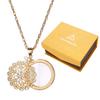 3x Magnifying Glass Necklace with Sweater Stylish Openwork Metal Pendant Portable and Portable for Reading and A Perfect Gift for and Golden B Women's