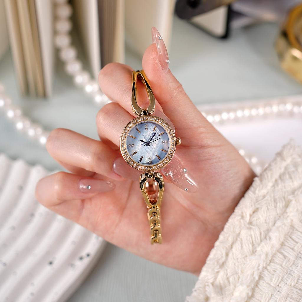 Light Luxury Diamond-Encrusted Student Watch Versatile Fashion Waterproof Alloy Watch Women'S Bracelet Quartz Watch
