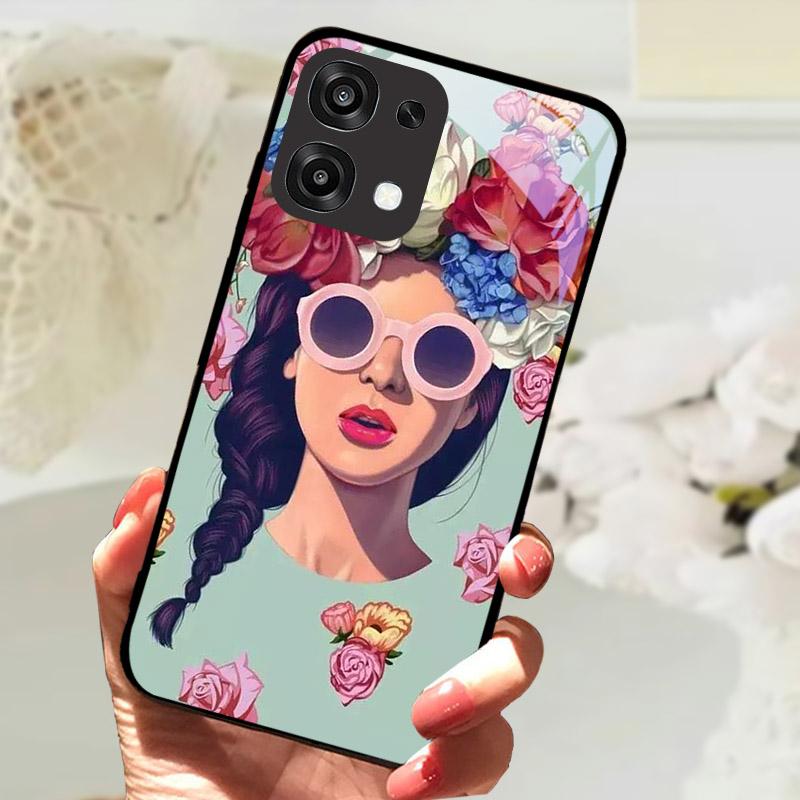For Oppo A6 A 6 Pro F31 5G CPH2781 Case Fashion Painting Tempered Glass Cover For OPPO A6Pro Phone Fundas Protective Shell Coque