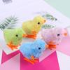 Wind-up Toy Soft Plush Chick Shape Kids Clockwork Toy Creative Cartoon Jumping Toy for Children Teens Adults