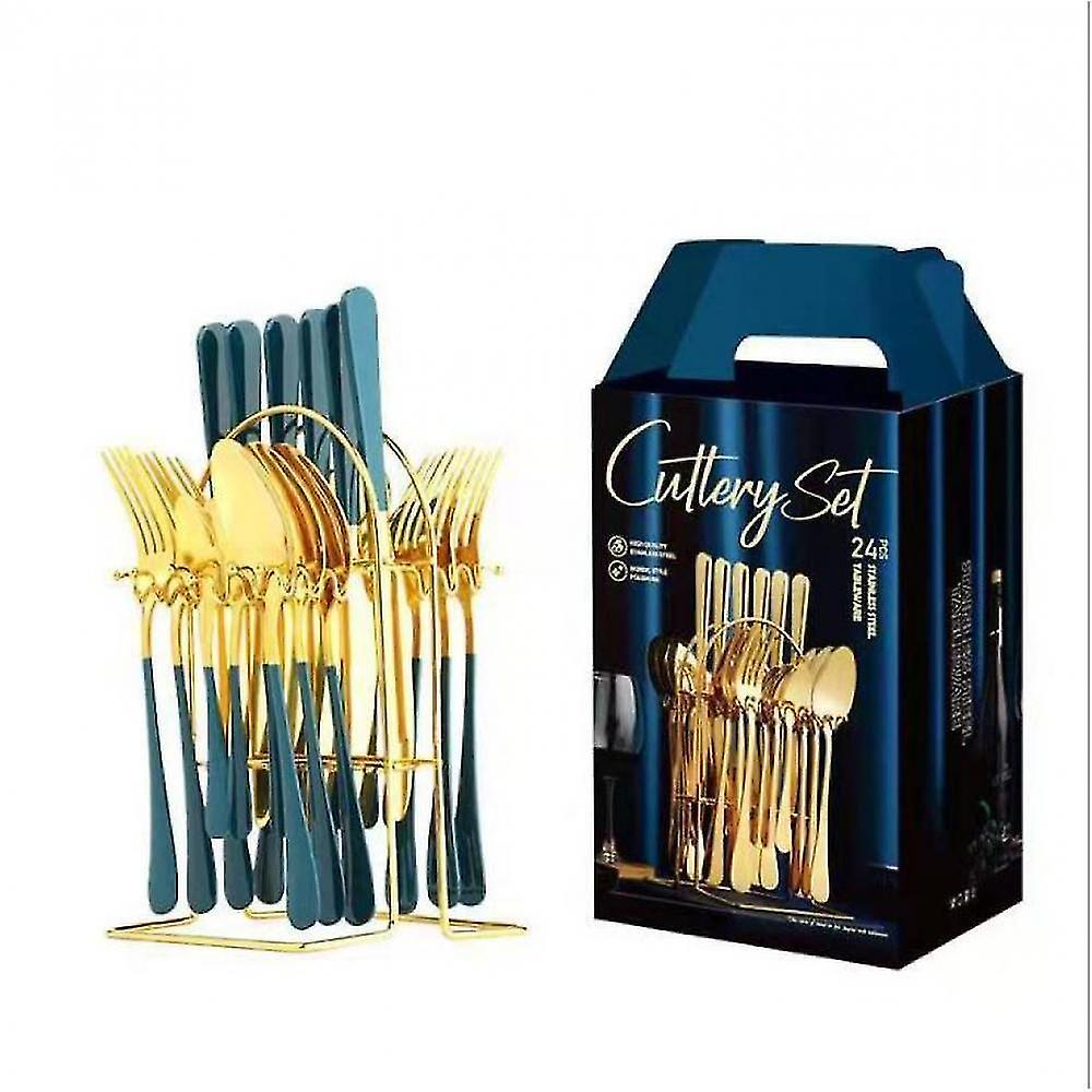 

Набор из двадцати четырех предметов, включая нож/вилку/ложку из нержавеющей стали/сумку для столовых приборов. F