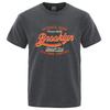 Letter, Brooklyn, New York City, Usa T Shirt Men Fashion O-Neck Tshirts Summer Cotton Tops Fashion Loose Street Hip Hop T-Shirts