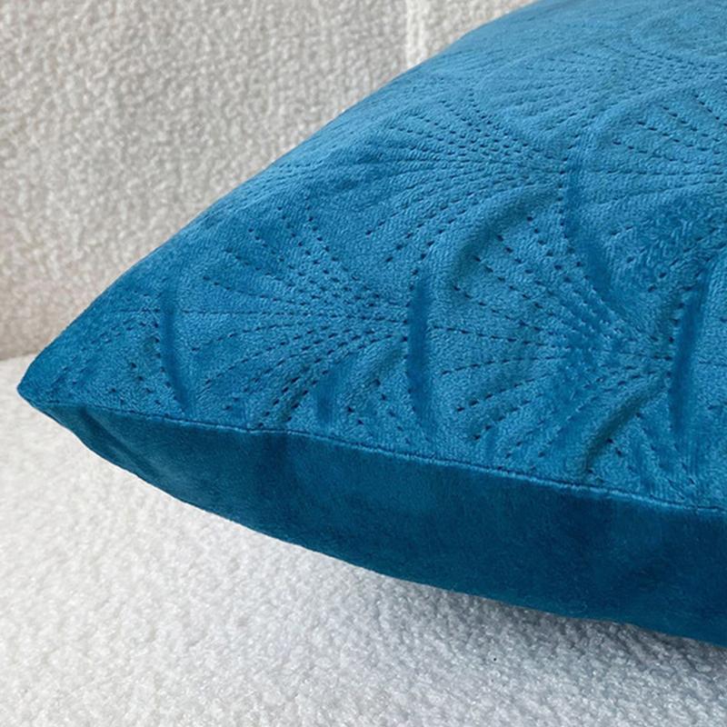 Quality Velvet Scallop Design Embossed Cushion Cover 45x45cm Minimalist Solid Color Sofa Decorative Pillowcase Comfortable Feel