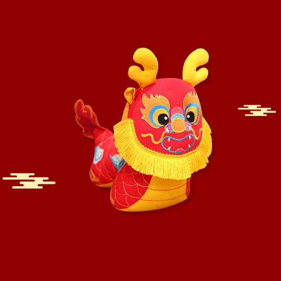 Pandantiv din pluș dragon în stil popular chinezesc Drăguț Zodiac Dragon păpușă Plushie Mascota Anului