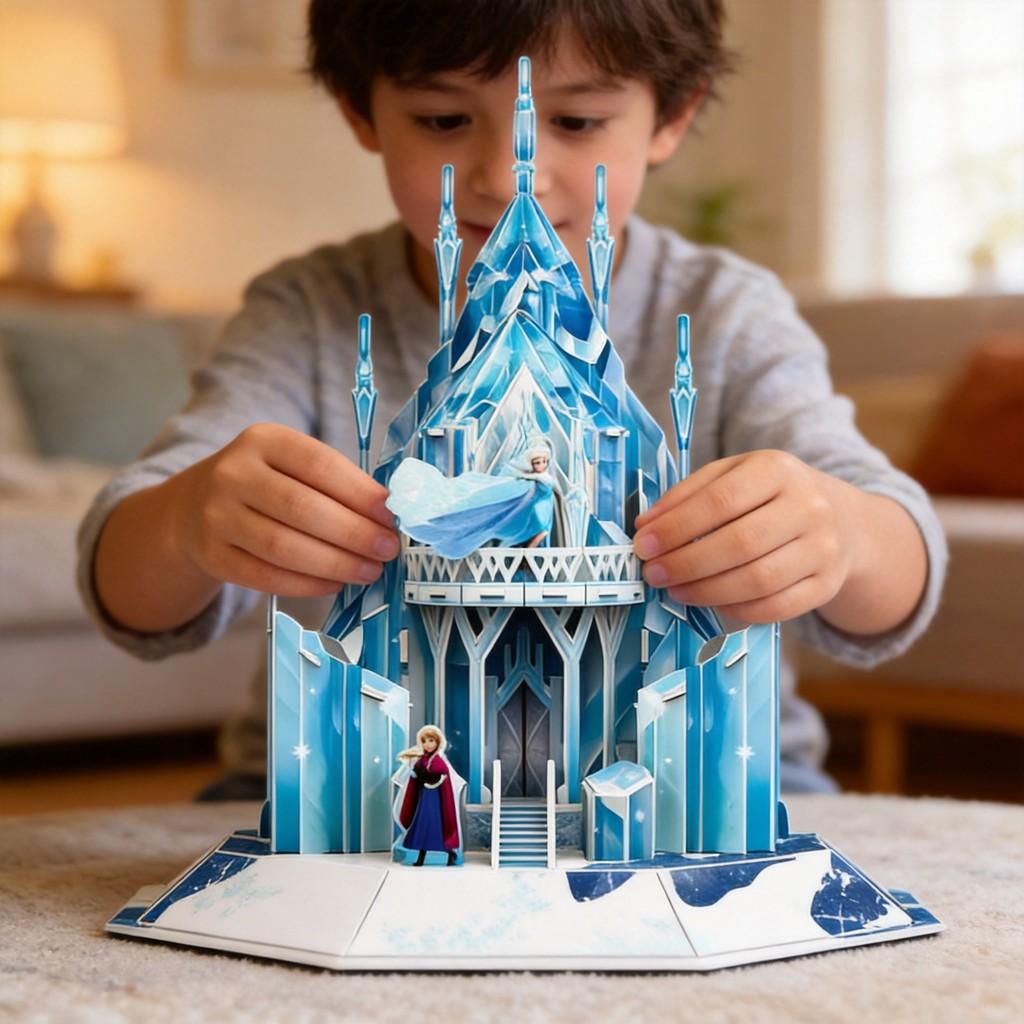 Castello Principesse Disney Puzzle 3D con Montaggio Fai-da-te per Bambini e Ragazzi
