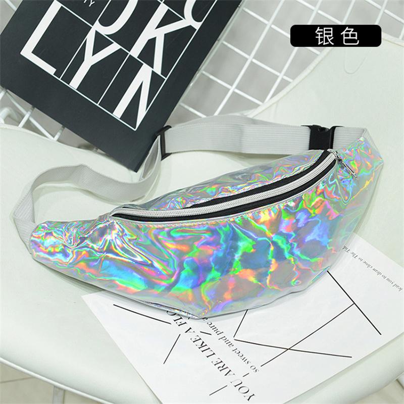 Modische Holografische Hüfttasche Damen Outdoor Lässig Sport Wasserdicht Crossbody Hüfttasche Bunt Laser Glänzend Fanny Pack